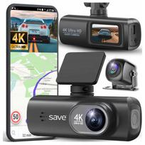 4K vaizdo registratorius su 2K galine kamera, WiFi, GPS ir parkavimo režimu