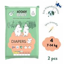 Ekologiškos sauskelnės Moomin Baby 4 Maxi 7-14 kg, 2 vnt.