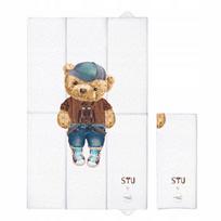 Minkštas sulankstomas vystymo stalas su tvirtinamu vystymo kilimėliu 50x80 Stu