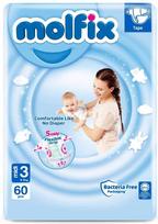 Vienkartinės sauskelnės Molfix MIDI 3, 4-9 kg, 60 vnt.