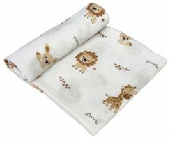 Dvigubos marlės muslino sauskelė 70x70 cm ZOO BEIGE, 100% medvilnė