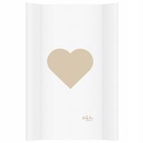 Kietas vystymo stalas lovytei AkcesBaby 47 x 70 cm HEART BEIGE
