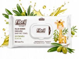 Drėgnos servetėlės kūdikiams su alyvuogių aliejumi, 90 vnt., vegan, provitaminas B5