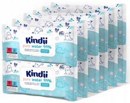Drėgnos servetėlės Kindii pure water, 12x60 vnt.