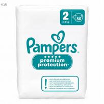 Sauskelnės Pampers Premium Protection, dydis 2, 4-8 kg, 50 vnt.