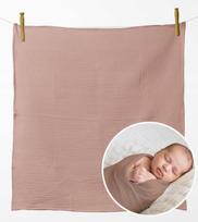 Muslininis storas nertas vystyklas 120x120 cm