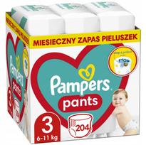 Sauskelnės Pampers Pants 3, 204 vnt., 6-11 kg