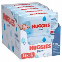 Drėgnos servetėlės Huggies PURE 18 x 56 vnt.