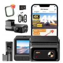Vaizdo registratorius DDPAI Z60 Master 4K HDR su vidine galine kamera, hardwire rinkiniu ir 256GB