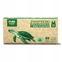 Bambukinės servetėlės Pure Fresh, 80 vnt., sausos, ekologiškos, be plastiko