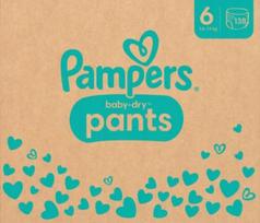 Sauskelnės Pampers Baby-Dry Pants, dydis 6 (13-19 kg), 138 vnt.