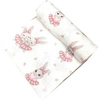 Muslino sauskelnių premium dvigubo gazos 100% medvilnė 70x70 BUNNIES