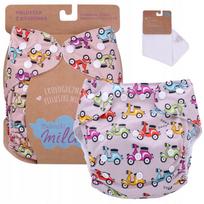 Daugkartinės sauskelnės PUL SIMED DIAPER POCKET su 1 įdėklu Scooters Colors