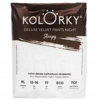 Ekologiškos sauskelnės Kolorky Deluxe Night SLEEPY XL rožinės, 12-16 kg, 17 vnt.