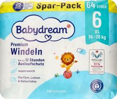 Sauskelnės BABYDREAM Premium XL 14-20 kg, 64 vnt.