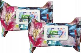 Drėgnos servetėlės Fresh Days, tropinių gėlių kvapo, 120 vnt., 2 pakuotės