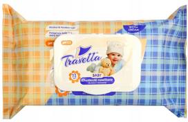 Drėgnos servetėlės su kremu TRAVELLA BABY, 72 vnt.