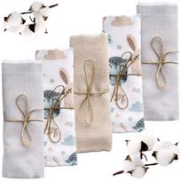 Vystyklai BabyU Muslin Pouring Cotton, 5 vnt., 39x39 cm