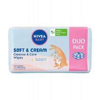 Drėgnos servetėlės NIVEA BABY Biodegradable Soft Cream 2x57 vnt.
