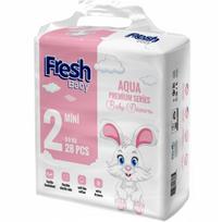 Sauskelnės FRESH BABY 2 MINI AQUA PREMIUM, 3–9 kg, 28 vnt.