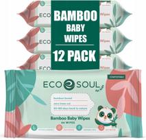 Drėgnos servetėlės Eco Soul Bamboo Baby bekvapės 12 x 64 PREMIUM 5060