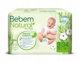 Sauskelnės Bebem Natural Newborn 3 (4-9 kg), 56 vnt.