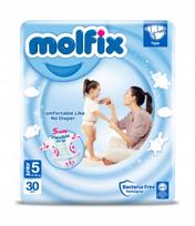 Vienkartinės sauskelnės Molfix Junior 5, 11-18 kg, 30 vnt.