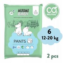 Ekologiškos sauskelnės-kelnaitės Muumi Baby Pants 6 Junior 12-20 kg, 2 vnt.