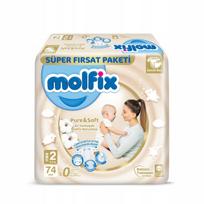 Sauskelnės Molfix Pure&Soft Mini 2, 3-6 kg, 74 vnt.