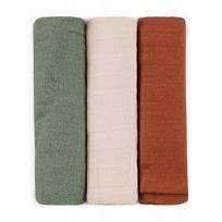 Bambuko muslino sauskelnių rinkinys PETITE&MARS 3 vnt Moussy Earth Tones