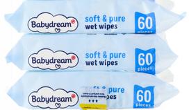 Drėgnos servetėlės kūdikiams BABYDREAM Sensitive, 3 x 60 vnt.