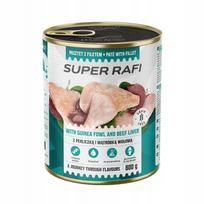 Šunų konservai Super Rafi, perlinės vištos mėsa, 800 g
