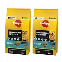Sausas šunų maistas PEDIGREE ADULT 2x12kg su jautiena ir daržovėmis