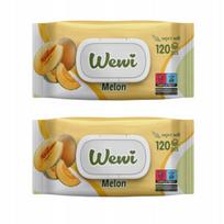 Drėgnos servetėlės Wewi Wet Wipes Fruit Melon, 120 vnt. x2
