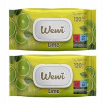 Drėgnos servetėlės Wewi Lime, 120 vnt., 2 pakuotės