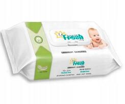 Drėgnos servetėlės Fresh Baby Aqua Wipes green, 72 vnt.