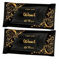Drėgnos servetėlės rankinėms Wewi Premium, su prancūzišku aromatu, 2 x 15 vnt.