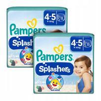 Sauskelnių rinkinys Pampers Splashers, 4-5 dydis, 9-15 kg, 11 vnt. x2