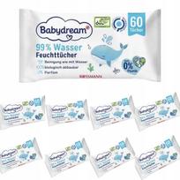 Drėgnos servetėlės Babydream 99% Wasser, 9 x 60 vnt.