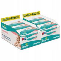 Drėgnos servetėlės Pampers Sensitive, 2 x 12 x 80 vnt.