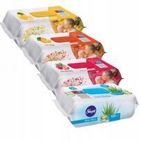 Vaikiškos drėgnos servetėlės Sleepy Fruit MIX, 4 x 120 vnt.