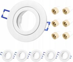 Įleidžiami GU10 LED šviestuvai, IP44, 6 vnt, apvalūs, aliuminio