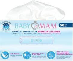 Sausos bambukinės servetėlės vaikams BABYMAM, 50 vnt.