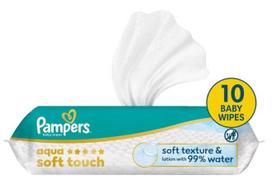 Drėgnos servetėlės Pampers Aqua Soft 10 vnt.
