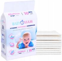 Vienkartiniai BABYMAM 60x90 cm vystymo paklotai, 10 vnt.