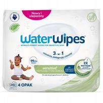 Vaikiškos biodegraduojančios drėgnos servetėlės WaterWipes 99,9% vandens, 4x60