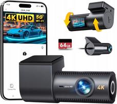 Vaizdo registratorius 4K+1080P, 5.8G, 170°, 64GB, WiFi