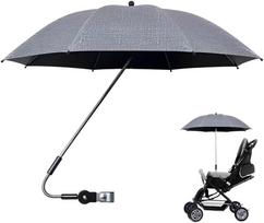 Vežimėlio skėtis UV 50+ 82 cm atsparus vandeniui pilkas