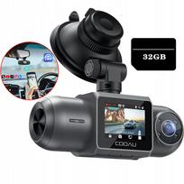 Vaizdo registratorius 4K WiFi su dviem kameromis, GPS, parkavimo stebėjimu, 32GB SD