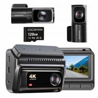 Automobilinė kamera DDPAI Z60T 4K HDR su GPS, WiFi, 128GB, priekinė, galinė, vidinė